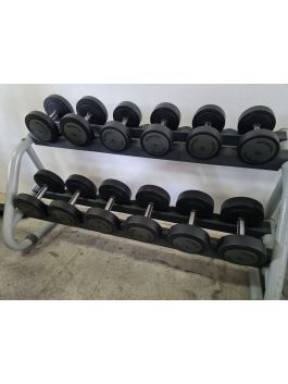 TECHNOGYM KOMPLET ROČK S STOJALI OD 4-26kg DUMBEL SET WITH RACKS